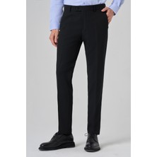 Morven  Erkek Siyah Poliviskon Basic Slim Fit Pantolon