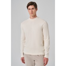 Morven  Erkek Ekru Trend Bisiklet Yaka Rayon Triko