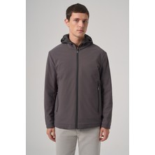 Morven  Erkek Füme Trend Çift Taraflı Kapüşonlu Mont