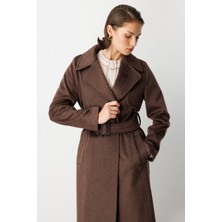 Ekol Beli Kuşaklı Kruvaze Kaşe Kaban 6053-26K