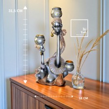 İki Yedi Konsept Sochka Afrika Temalı Kadın Figürlü Şamdan Biblo, Dekoratif Ev ve Ofis Aksesuarı Ev Hediyesi Objeler