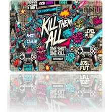 Urzuva Kill Them All Gaming Oyuncu Xl Mouse Pad Kaydırmaz Mousepad 48X40 4mm Premium Model Büyük Boy