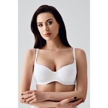 Cotonhause Büyük Beden Kadın Beyaz Desteksiz Balenli Sütyen – Boş Kap Rahat Günlük Model C0T1N1773