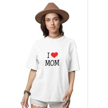 Buğrahayalin Unisex Bisiklet Yaka Baskılı Oversize T-Shirt - Beyaz