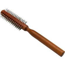 Storemax Suwors Ahşap Saplı Fön Fırçası – Boncuklu Silindirik Tarak | Profesyonel Saç Şekillendirme, Fön ve Hacim Kazandırma | Doğal Ahşap Sap