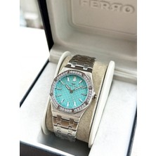Ferro FL43029A-A15 Quartz Çelik Gri Turkuaz Kadran 33 mm Kadın Kol Saati