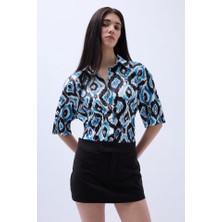 Eccey Butik Desenli Saten Gömlek