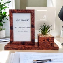 İki Yedi Konsept Ahşap Masaüstü Fotoğraf Çerçevesi 10X15 Cm, Sukulentli Dekoratif Çerçeve Ev Ofis Aksesuarı