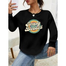 Eccey Butik Kadın Uzun Kollu Bisiklet Yaka Viskon Iki Iplik Bluz