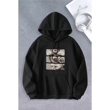 Nevermind Sigara Dudak Modeli Oversize Unisex Kapüşonlu Sweatshirt