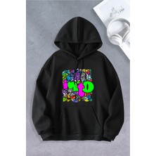 Ciel Lune NEVERMIND Unisex Kadın Erkek Still Desenli Baskılı Oversize Sweatshirt