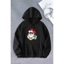 Nevermind Skymoon Baskılı 2iplik Oversize Unisex Kapüşonlu Sweatshirt