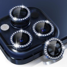 Storemax 15 Pro,15 Pro Max Için, Taşlı, Kamera Lens, Basit Kurulum, Hd Görüntü, Metal Çerçeve, 9h Temperli Cam, Çizilmeye Dayanıklı, Camera Lens Protector (Mavi Titanyum)
