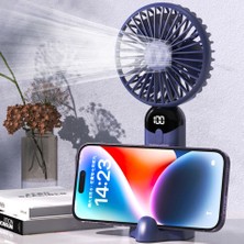 El Fanı USB Şarj Edilebilir Uzun Ömürlü Fan Taşınabilir Dijital Ekranlı 6 Kademe