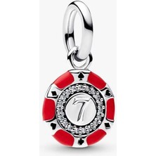 Lines Bijuteri S925 Ayar Şanslı Casino Fişi Sallantılı Charm