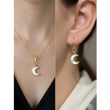 NKT Collection Inci Ay Detay Kadın Kolye Küpe Set