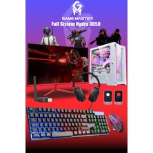 GM Game Master Full Sistem Set Hydra 3050 Ryzen 5 5500 Cpu 16GB 3200MHZ Ram 512GB Nvme M.2 SSD RTX3050 27" 165hz Monitör Beyaz Gaming Pc