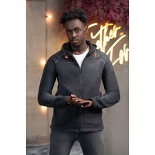 Fbi Jeans Slimfit Kapşonlu Yan Cepli Fermuarlı Spor Polar Hırka