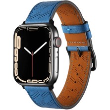 Storemax Ile Uyumlu 38MM/40MM Krd-76 Pu Deri Kordon Strap Kayış Mavi