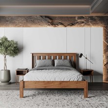 Renazzo Shark New Ahşap Ceviz Karyola | Kolay Kurulum