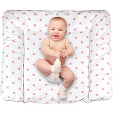 Storemax Baby'ness Elyaf Dolgulu Pvc Alt Değiştirme Minderi, Sıvı Geçirmez, Leke Tutmaz, Puantiyeli, Pembe, 75X85CM