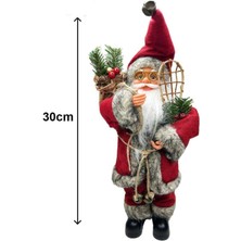 Yılbaşı Kırmızı Noel Baba Figür 30 cm Yılbaşı Süsü Seti