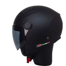 Motoanl Motosiklet ve Bisiklet Yarım Camlı Çocuk Kaskı Ce Abs Material Motor Kaskı Mat Black