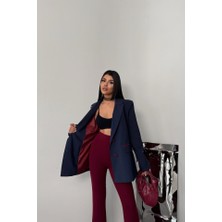 Eccey Butik Tasarım Ceket Kaplama Düğmeli - Lacivert