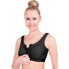 Elektron E-632 Post Operatif Sütyen Siyah (Fermuarlı) Göğüs Operasyonu Sonrası Sütyen Korse