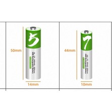 Azurtech İnce Pil Kalem Pil USB Type-C Kablo ile Şarj Edilebilir Lityum 2'li Ince Kalem Pil 1.5V Aaa /