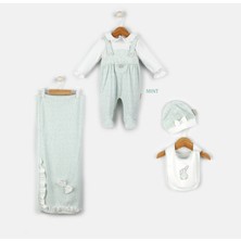 Babydola Mini Nokta Desenli 4’lü Tavşan Detaylı Yenidoğan Bebek Seti