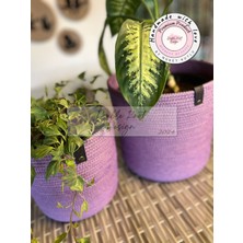 Double Knot Design Pot Saksı Sepet. 2li Set Banyo, Mutfak, Çocuk Odası Düzenleyici Sepet, Organizer  Hasır