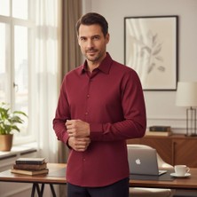 Eren Style Klasik %100 Cotton Uzun Kollu Terletmeyen Kışlık Gömlek (Slim Fit Kalıp)