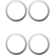Storemax Power Metal Halka Yüzük Ring 8 ve Üstü Model ile Uyumlu Gümüş 4'lü Paket