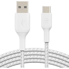 Storemax Örgülü Usb-C Kablosu (Boost Charge Usb- C-Usb Kablosu, 10, S10, 4, iPad Pro, Switch ve Daha Fazlası Için USB C Tipi Kablosu) 2 Metre, Beyaz