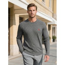 Dozor Erkek Silimfit Kesim Örme Kazak Siyah