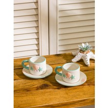 Lc Waikiki Yeni Sezon Deniz Kabuğu Baskılı 2 Kişilik Seramik Kahve Fincan Takımı 100 ml