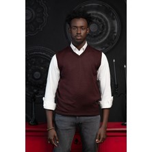 Woolen World V Yaka Regular Fit Yünlü Kolsuz Triko Süveter