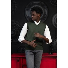 Woolen World V Yaka Regular Fit Yünlü Kolsuz Triko Süveter