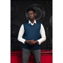 Woolen World V Yaka Regular Fit Yünlü Kolsuz Triko Süveter