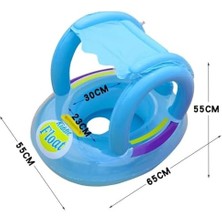 Storemax Gölgelikli Şişme Bebek Şamandırası - Tak Çıkar Güneşlikli Yüzme Simidi, Sevimli Oval Yüzme Flatörü, Güneş Işığına Dayanıklı Malzeme, 0-4 Yaş Kullanıma Uygun, Havuz ve Deniz Için Yüzme Şamandırası