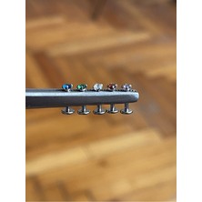 Rupen Kraft 316 L Cerrahi Çelik Dudak Kıkırdak Helix Tragus Piercingi kırmızı Taşlı Piercing