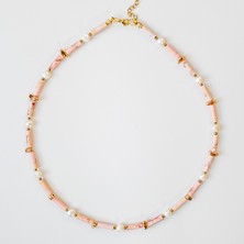 THEIA GemWorks Meris – Pembe Varisit, Hematit & Inci Kolye