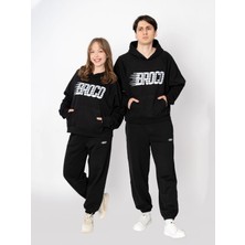 Broco Unisex Oversize Siyah Basic Eşofman Altı