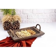 Storemax Bambum Dikdörtgen Kulplu Büyük Tepsi Pavlonya Ağacı 41 * 25 * 4cm