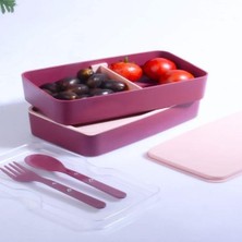 Storemax 2 Katlı Mikrodalga Uyumlu Yemek Saklama Kabı Beslenme Kutusu Sporcu Öğrenci Okul Işyeri Sefer Tası Mor