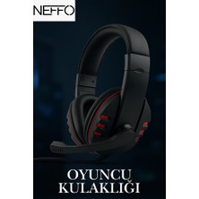 Neffo Kablolu Gaming Kulaklık Mikrofonlu – Yüksek Ses Kalitesi, Gürültü Engelleme, Konforlu Tasarım