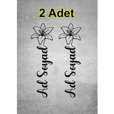 Sticker Dizayn Kır Çiçekli Ad Soyad Sticker - Kişisel Isim Soyisim Sticker - Araba Oto Motosiklet Karavan Sticker 00306