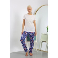 Moda Şahsenem Moda Kadın Pamuklu Alt Pijama Lacivert