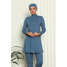 Moda Şahsenem Moda Tam Tesettür Likralı Mayo Indigo